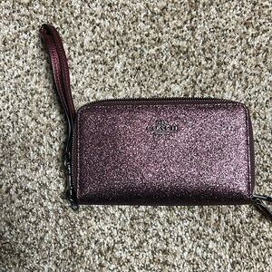 Coach Wristlet Wallet, Purple Sparkle, NEW condition